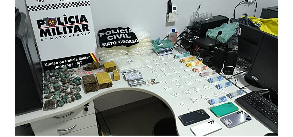 Itanhangá: Forças de Segurança apreendem grande quantidade de entorpecentes e cinco suspeitos, três são menores de idade