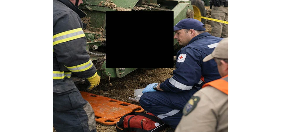 Trabalhador tem perna amputada após ser puxado por colheitadeira