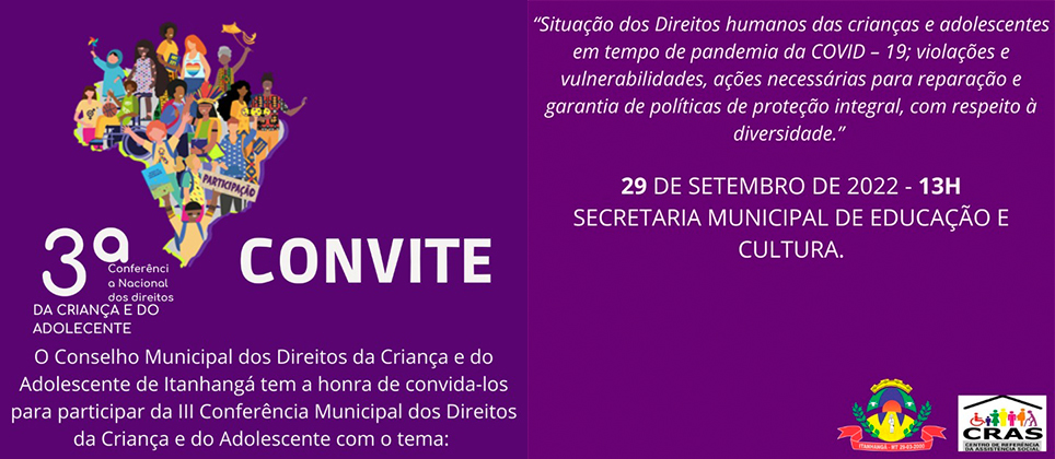 Itanhangá: III Conferência Municipal dos Direitos da Criança e adolescente acontece hoje