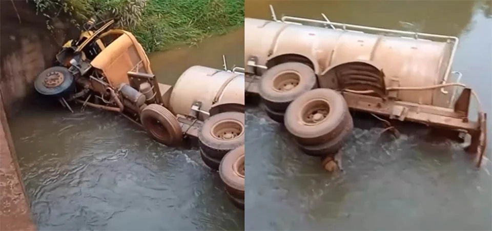 Dois tombamentos de caminhões foram registrados no final de semana