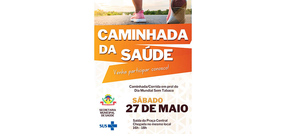 Itanhangá: Será neste sábado, 27/05, a 1ª caminhada contra o tabagismo