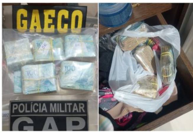 Gaeco prende sete por extorsão e apreende maços de dinheiro