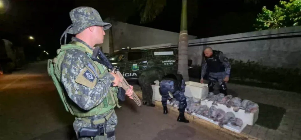 Policiais prendem cinco, localizam armas e apreendem pescado ilegal