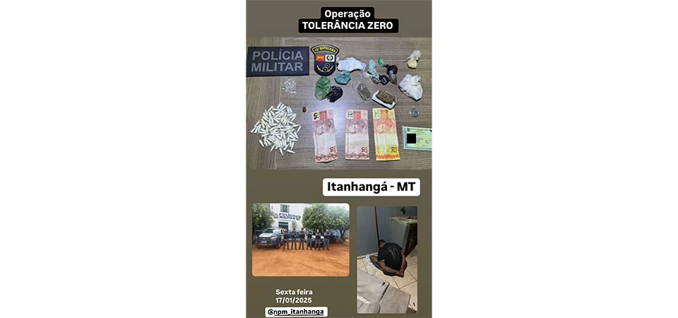 Itanhangá: Homem tenta fugir ao avistar viatura da polícia mas é preso com grande quantidade de drogas