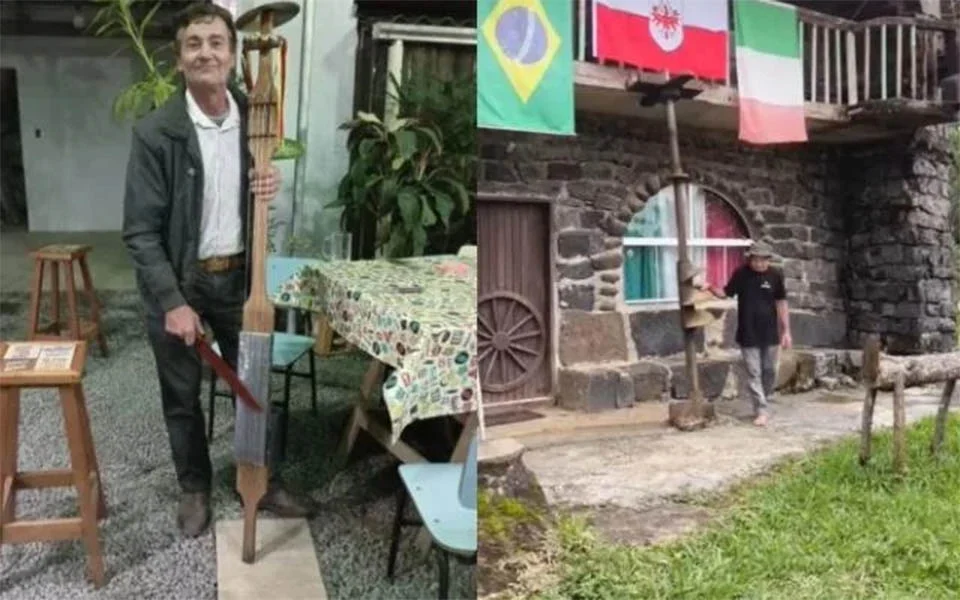Brasileiro passa 20 anos construindo casa de pedra inspirada na Itália