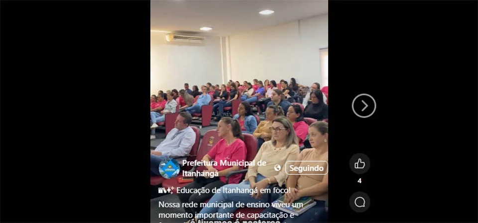 Itanhangá: Secretaria De Educação realiza evento de capacitação e formação de profissionais da educação. Vídeo