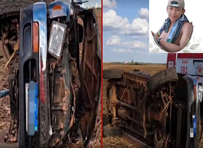 Jovem de 18 anos morre após pegar caminhonete escondida e capotar em fazenda