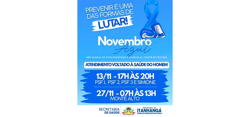 Itanhangá: Secretaria De Saúde promove ações voltadas à prevenção do câncer de próstata