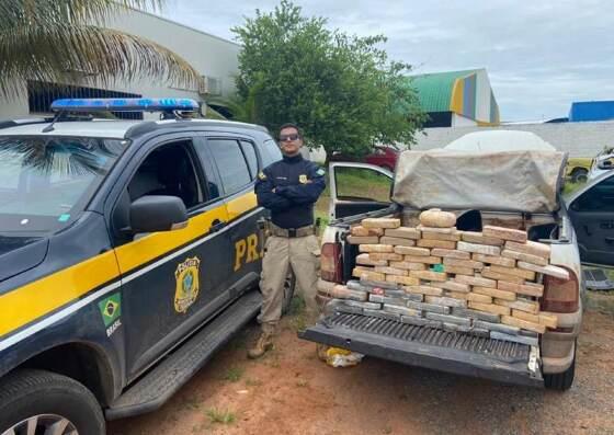 PRF apreende 59 kg de droga escondida em veículo na BR-163