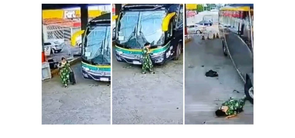 Ônibus passa por cima de mulher que sai viva em MT; Veja vídeo