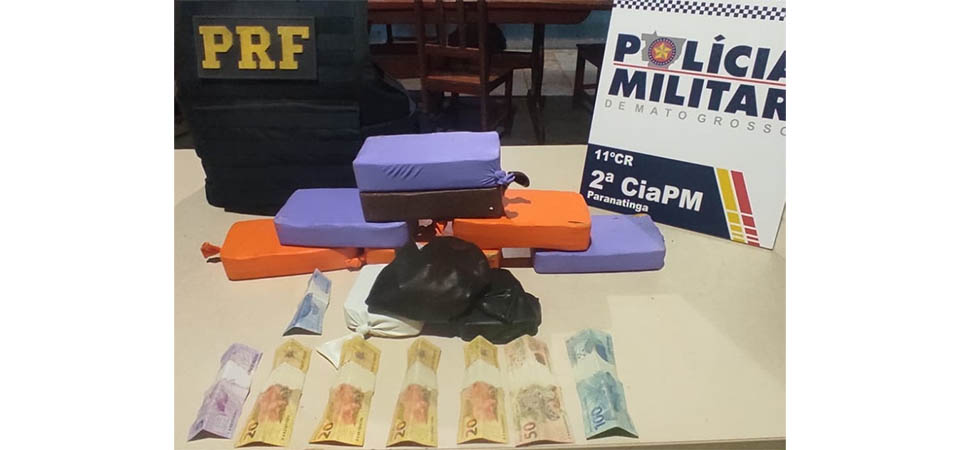 Polícia Militar e PRF prendem homem com dez tabletes de cocaína em Paranatinga