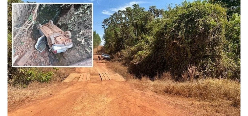 Homem de 42 anos morre após carro cair em córrego