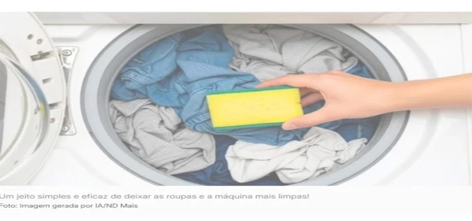 Colocar a esponja de lavar louça na máquina de lavar roupa: saiba por que é tão utilizado