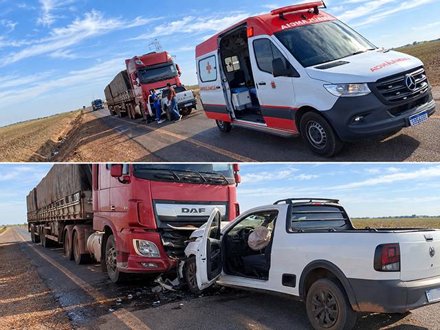 Ipiranga: Homem morre após carro bater de frente com carreta na MT-010